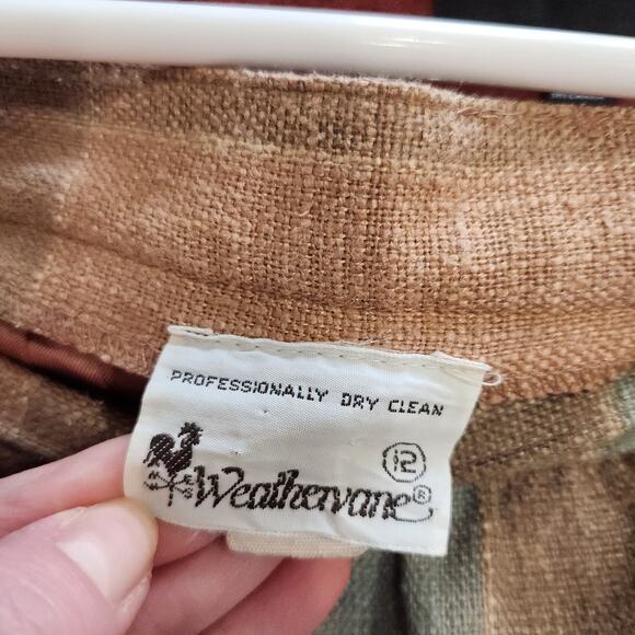 Vintage Weathervane Plaid Midi A-Line Skirt Multicolor With Pockets Size 12 - Picture 7 of 8